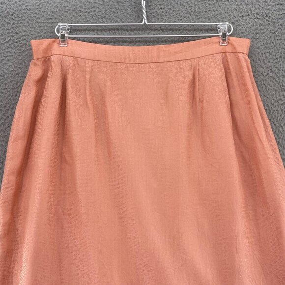 Adrianna Papell Skirt Womens 16W Plus Silk Pink Textured Midi Straight Everyday - Picture 2 of 10
